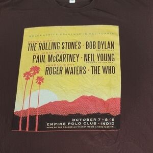 Coachella Desert Trip 2016 Tshirt Brown 3XL Paul McCartney Neil Young Stones